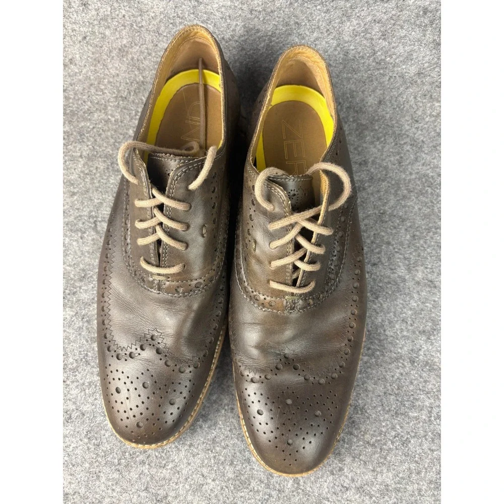 Cole Haan Zerogrand Wingtip Oxford Mens 10.5 Brown Leather Brogue C23405